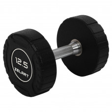 Гантель цельная профессиональная CPU покрытие 1штука Zelart TA-3111-12_5 (1х12,5кг)  (полиуретановое покрытие, вес 12,5кг)