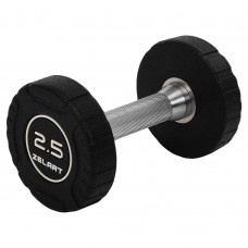 Гантель цельная профессиональная CPU покрытие 1штука Zelart TA-3111-2_5  (1х2,5кг) (полиуретановое покрытие, вес 2,5кг)