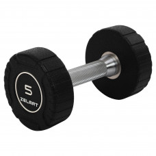 Гантель цельная профессиональная CPU покрытие 1штука Zelart TA-3111-5  (1х5кг) (полиуретановое покрытие, вес 5кг)