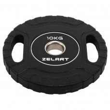 Блини диски CPU покриття 2 Handle металева втулка Zelart TA-3438-10 ø51мм 10кг чорний