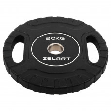 Блини диски CPU покриття 2 Handle металева втулка Zelart TA-3438-20 ø51мм 20кг чорний