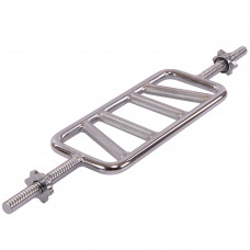 Гриф для штанги сталевий хромований рамка з паралельним і косим хватом із замками SHUANG CAI SPORTS TA-34TB-25 довжина 0,85м діаметр-25мм хром