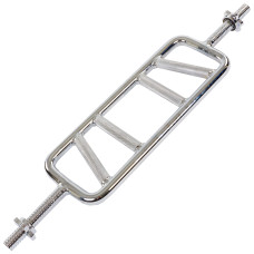 Гриф для штанги сталевий хромований рамка з паралельним і косим хватом із замками SHUANG CAI SPORTS TA-34TB-28 довжина 0,87м діаметр-28мм хром