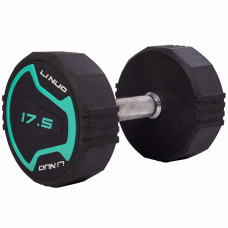 Гантель цельная профессиональная с полиуретановым покрытием 1штука LI NUO TA-3614-17_5 (1х17,5кг) (метал. TPU, черный)