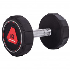 Гантель цільна професійна з поліуретановим покриттям LI NUO TA-3618-10 1шт 10кг чорний