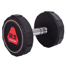 Гантель цільна професійна з поліуретановим покриттям LI NUO TA-3618-12_5 1шт 12,5кг чорний