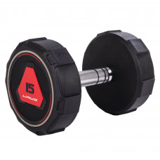 Гантель цельная профессиональная с полиуретановым покрытием 1штука LI NUO TA-3618-15 (1х15кг) (метал. TPU, черный)