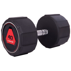 Гантель цільна професійна з поліуретановим покриттям LI NUO TA-3618-40 1шт 40кг чорний