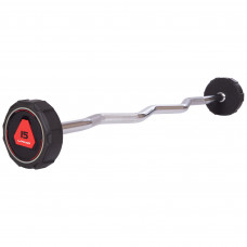 Штанга неразборная с фиксированным весом изогнутая полиуретановая LI NUO TA-3623-15 15кг (гриф 111смx15,5смx100см/30мм)уп. в 1ящ