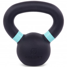 Гиря тренувальна цільна чавунна пофарбована Zelart TA-3638-4 вага 4кг чорний-блакитний