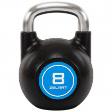 Гиря змагальна цільна чавунна з CPU покриттям та хромованою ручкою Zelart TA-4756-8 вага 8кг чорний