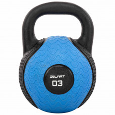 Гиря тренувальна цільна гумова Zelart TA-4757-3 вага 3кг чорний