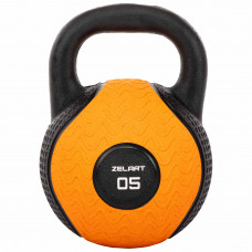 Гиря тренувальна цільна гумова Zelart TA-4757-5 вага 5кг чорний