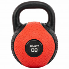 Гиря тренировочная цельная обрезиненная Zelart TA-4757-8 8кг (резина, песок, черный)