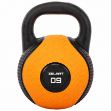 Гиря тренувальна цільна гумова Zelart TA-4757-9 вага 9кг чорний