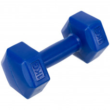 Гантель для фітнесу з покриттям PE Zelart TA-4758-1 1шт 1кг кольори в асортименті