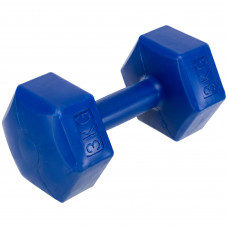 Гантель для фітнесу з покриттям PE Zelart TA-4758-3 1шт 3кг кольори в асортименті