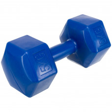 Гантель для фітнесу з покриттям PE Zelart TA-4758-5 1шт 5кг кольори в асортименті