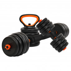 Набір трансформер гантелі гиря штанга упори 6в1 FED TA-4769 35кг чорний