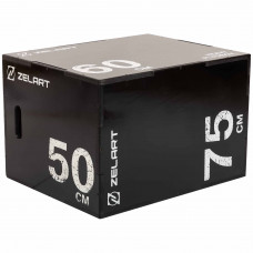 Бокс пліометричний тумба для кросфіту Пліобокс Wood Plyo box Zelart TA-4774-2 1шт 75см чорний