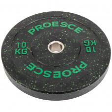 Бамперні диски із структурної гуми Bumper Plates Record TA-4782-10 51мм 10кг чорний-зелений