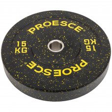 Бамперні диски із структурної гуми Bumper Plates Record TA-4782-15 51мм 15кг чорний-жовтий