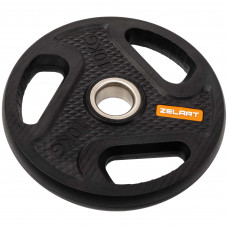 Млинці диски композитні з потрійним хватом та металевою втулкою Zelart TA-4791-10 51мм 10кг чорний