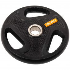 Блины диски композитные с тройным хватом и металлической втулкой внутренний ø51мм Zelart TA-4791-15 15кг (черный)