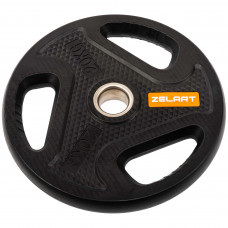 Млинці диски композитні з потрійним хватом та металевою втулкою Zelart TA-4791-20 51мм 20кг чорний