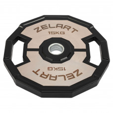 Млинці диски гумові 2 Handle металева втулка Zelart TA-4792-15 51мм 15кг чорний