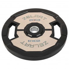 Блины диски резиновые 2 Handle металлическая втулка внутренний ø51мм Zelart TA-4792-20 20кг (черный)