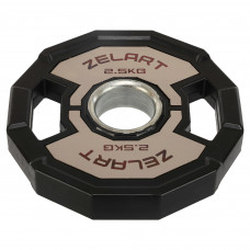 Млинці диски гумові 2 Handle металева втулка Zelart TA-4792-2_5 51мм 2,5кг чорний-сірий