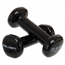 Гантели для фитнеса виниловые 2штуки Zelart Beauty TA-5225-0_5 (2x0,5кг) (2шт, цвета в ассортименте)