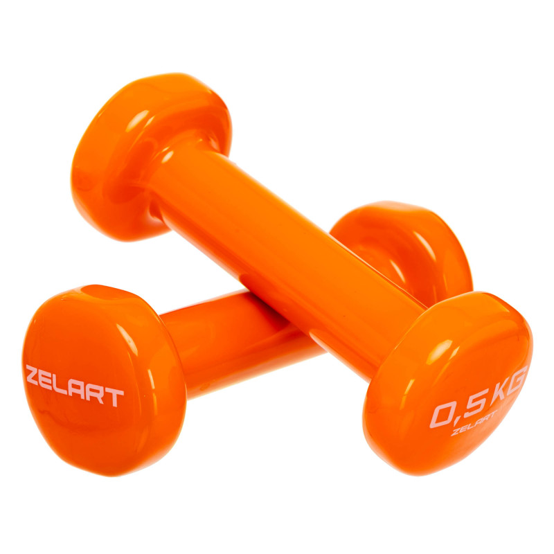 Гантелі для фітнесу вінілові Zelart Beauty TA-5225-0_5 2шт 0,5кг кольори в асортименті