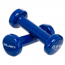 Гантели для фитнеса виниловые 2штуки Zelart Beauty TA-5225-0_5 (2x0,5кг) (2шт, цвета в ассортименте)
