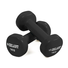 Гантели для фитнеса виниловые 2штуки Zelart Beauty TA-5225-1 (2x1кг) (2шт, цвета в ассортименте)