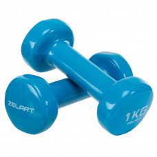 Гантели для фитнеса виниловые 2штуки Zelart Beauty TA-5225-1 (2x1кг) (2шт, цвета в ассортименте)