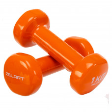Гантелі для фітнесу вінілові Zelart Beauty TA-5225-1 2шт 1кг кольори в асортименті