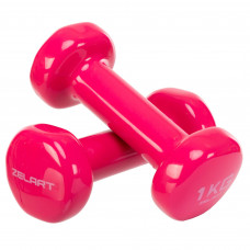 Гантели для фитнеса виниловые 2штуки Zelart Beauty TA-5225-1 (2x1кг) (2шт, цвета в ассортименте)