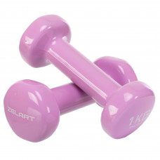 Гантелі для фітнесу вінілові Zelart Beauty TA-5225-1 2шт 1кг кольори в асортименті