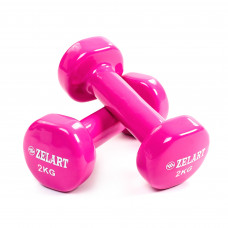 Гантели для фитнеса виниловые 2штуки Zelart Beauty TA-5225-2 (2x2кг) (2шт, цвета в ассортименте)