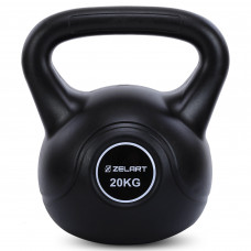 Гиря тренувальна цільна пластикова Zelart TA-5427-20 вага 20кг чорний