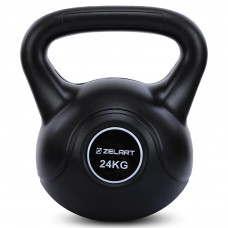Гіря тренувальна цільна пластикова Zelart TA-5427-24 вага 24кг чорний