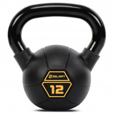 Гиря тренувальна цільна сталева з PVC покриттям Mdbuddy TA-5428-12 вага 12кг чорний