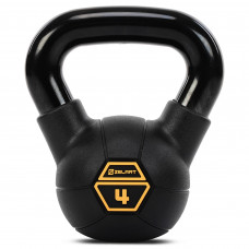 Гиря тренувальна цільна сталева з PVC покриттям Mdbuddy TA-5428-4 вага 4кг чорний