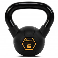 Гиря тренувальна цільна сталева з PVC покриттям Mdbuddy TA-5428-6 вага 6кг чорний