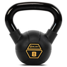 Гиря тренувальна цільна сталева з PVC покриттям Mdbuddy TA-5428-8 вага 8кг чорний