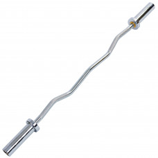 Гриф для штанги сталевий хромований Олімпійський W-подібний з підшипником Record TA-5721-2 довжина 1,2м ø50мм хром