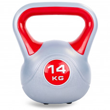 Гиря тренувальна цільна пластикова Zelart TA-5734-14 вага 14кг червоний