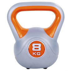 Гиря тренувальна цільна пластикова Zelart TA-5734-8 вага 8кг помаранчевий